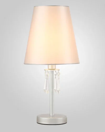 Настольная лампа RENATA LG1 SILVER Crystal Lux серебряная 1 лампа, основание серебряное металл в стиле арт-деко  фото 2